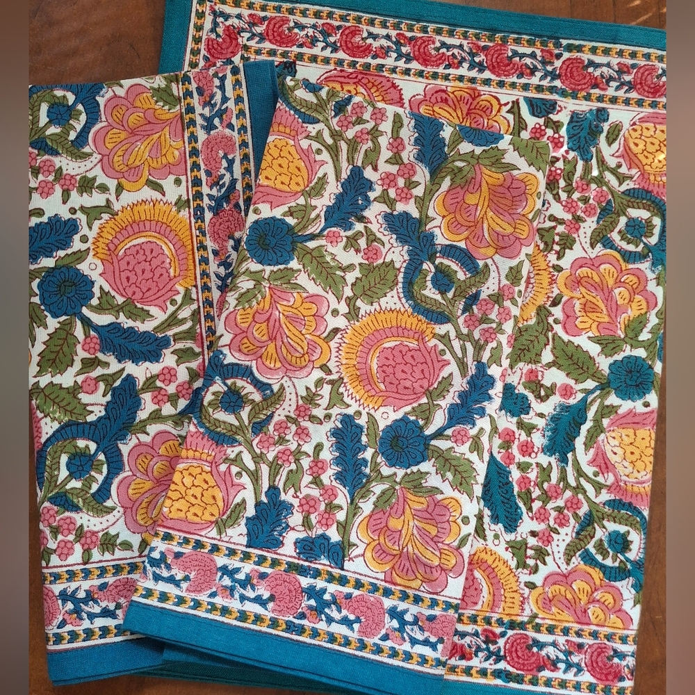 Pomegranate Placemat & Napkins Set For One Jewel Blossom - Picture 2 of 14